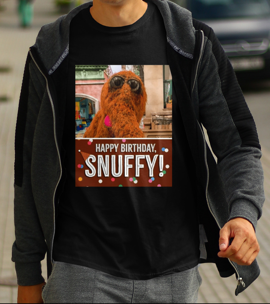 Happy Birthday Snuffy Celebrate With Cheerful Confetti T-Shirt