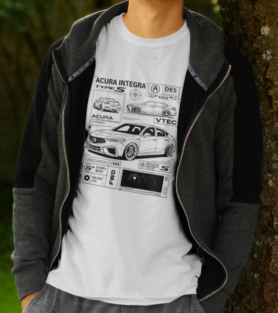 Acura Integra Type S Technical Blueprint T-Shirt