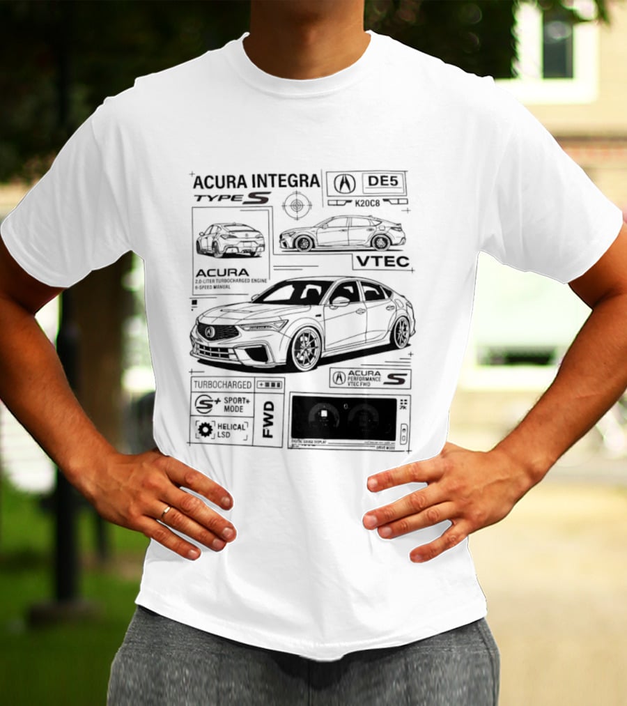Acura Integra Type S Technical Blueprint T-Shirt