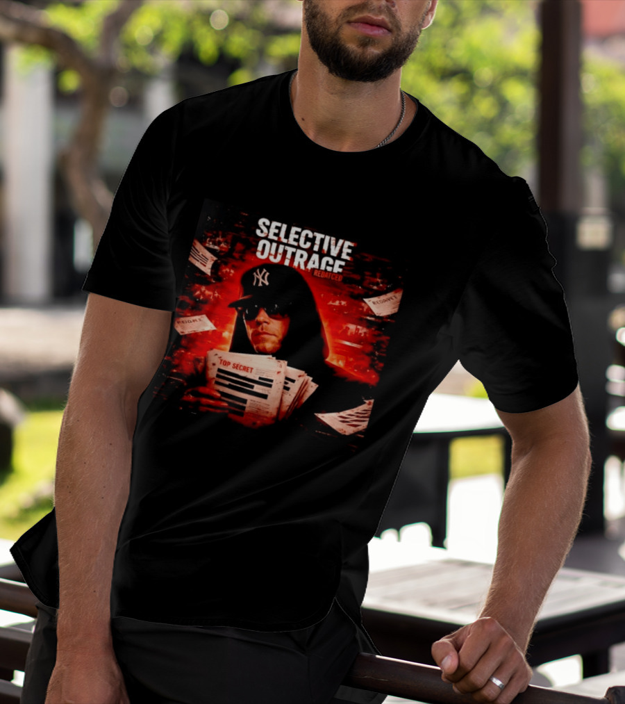 Selective Outrage Redacted Top Secret NY Yankees Hat T-Shirt