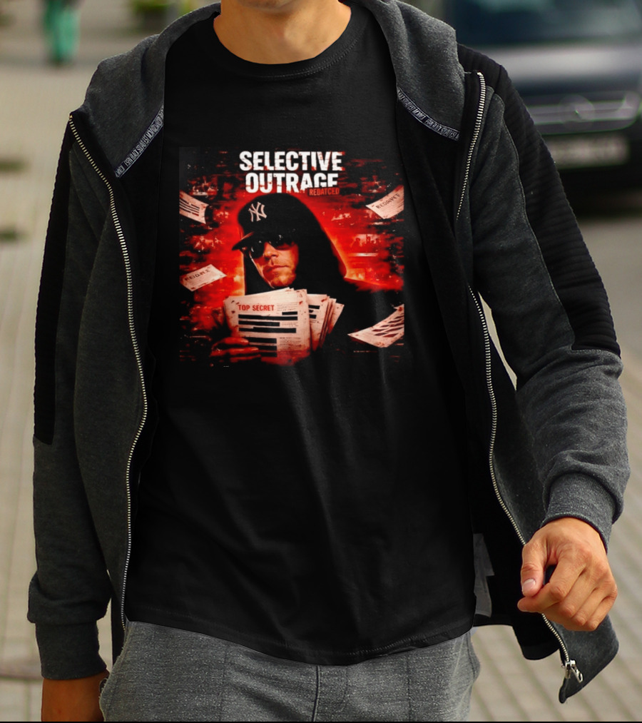 Selective Outrage Redacted Top Secret NY Yankees Hat T-Shirt