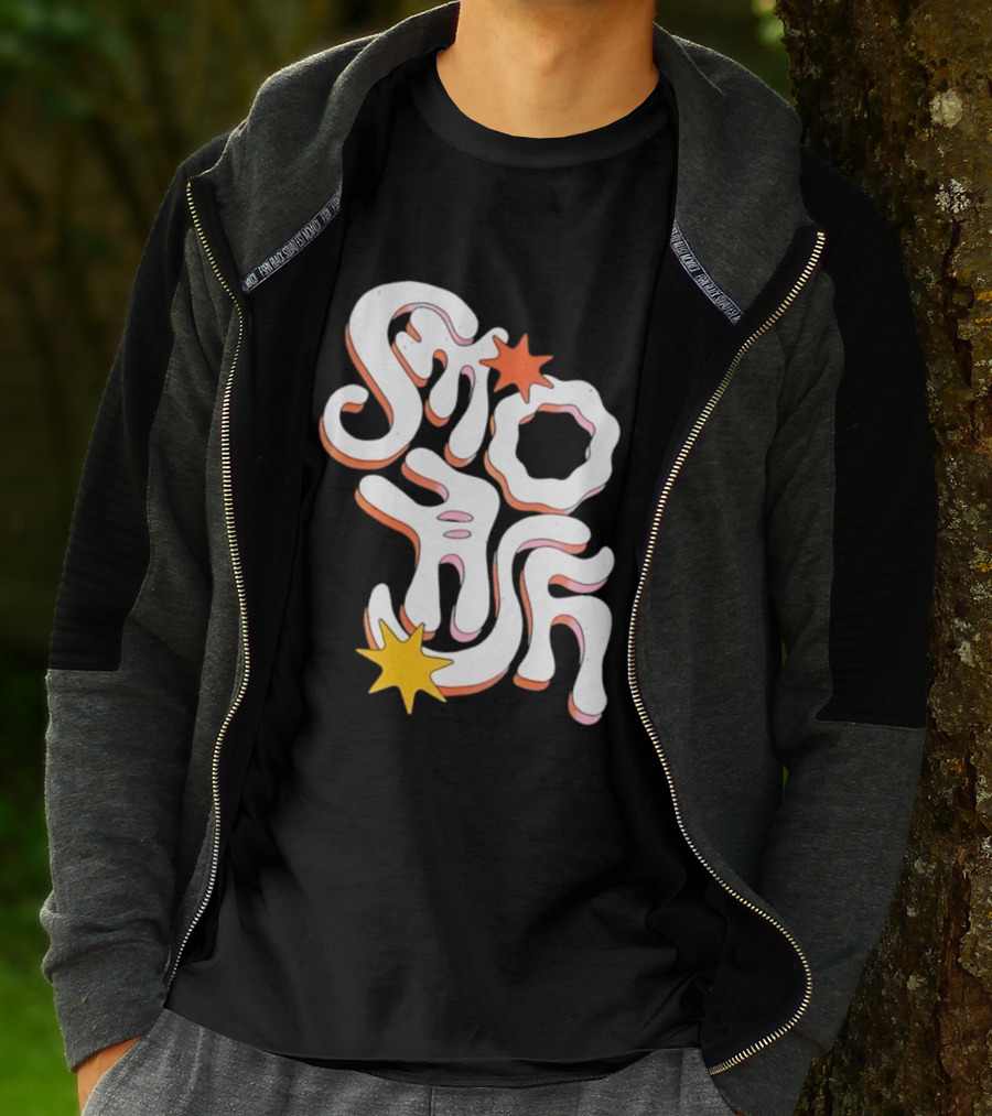 Stash Groovy 70s Retro Psychedelic Style With Stars T-Shirt