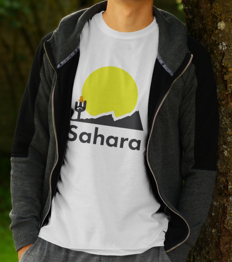 Sahara Desert Cactus Pixel Art With Sombrero Sunset Scene T-Shirt