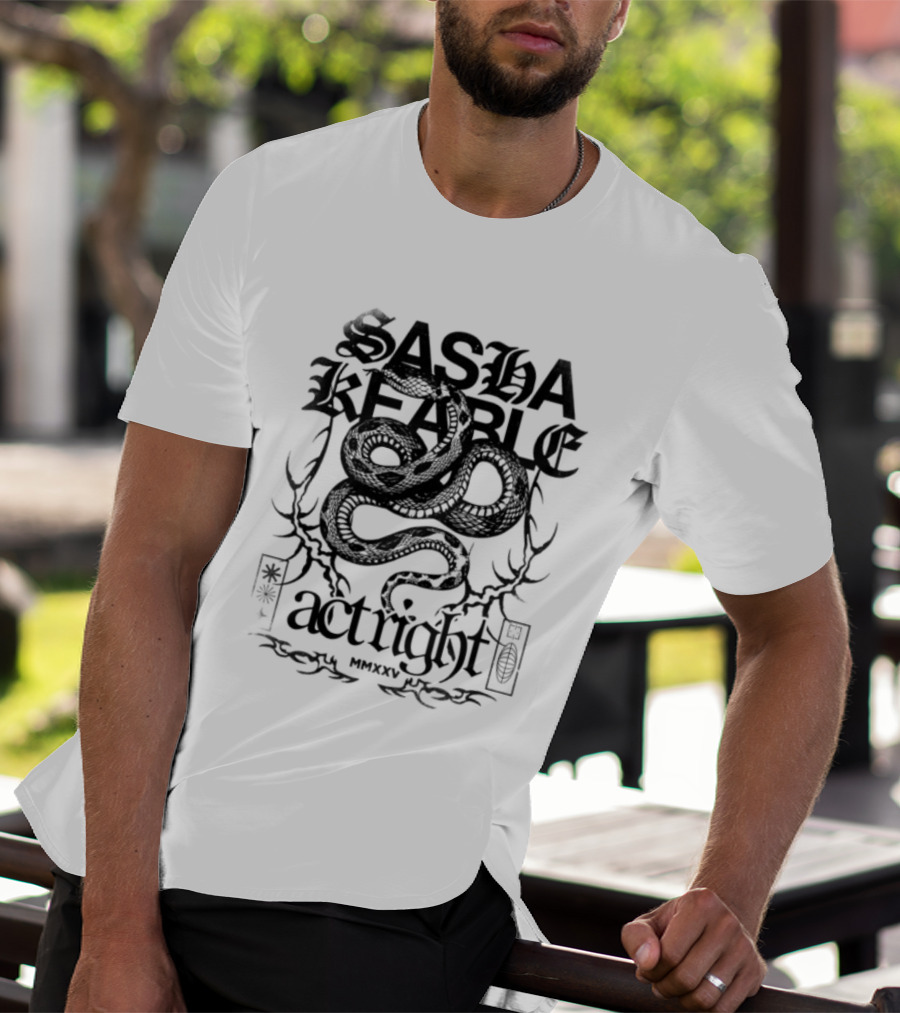 Sasha Keable Act Right US Tour White Snake T-Shirt