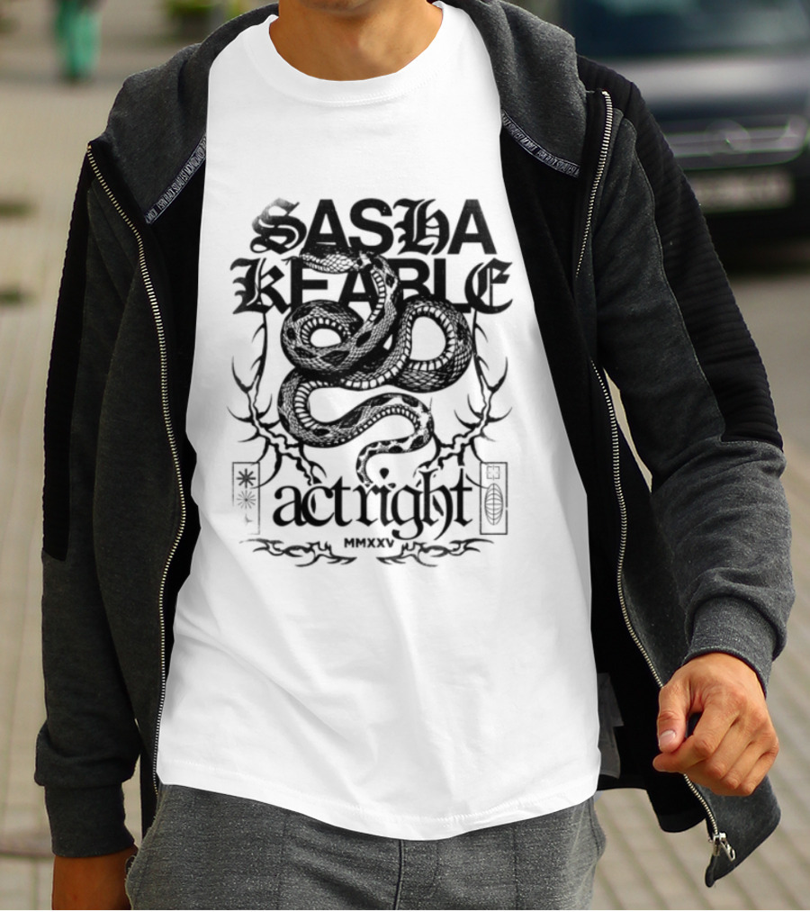 Sasha Keable Act Right US Tour White Snake T-Shirt