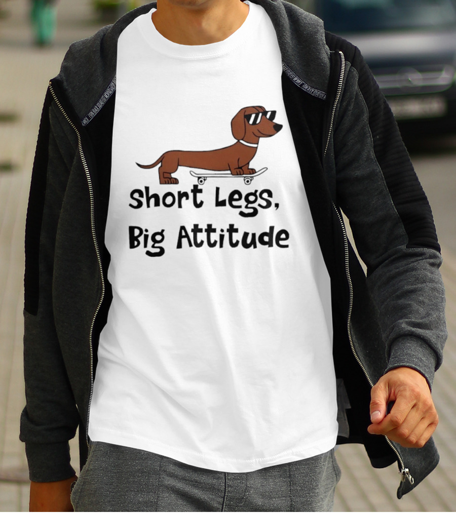 Dachshund Skater Short Legs Big Attitude T-Shirt