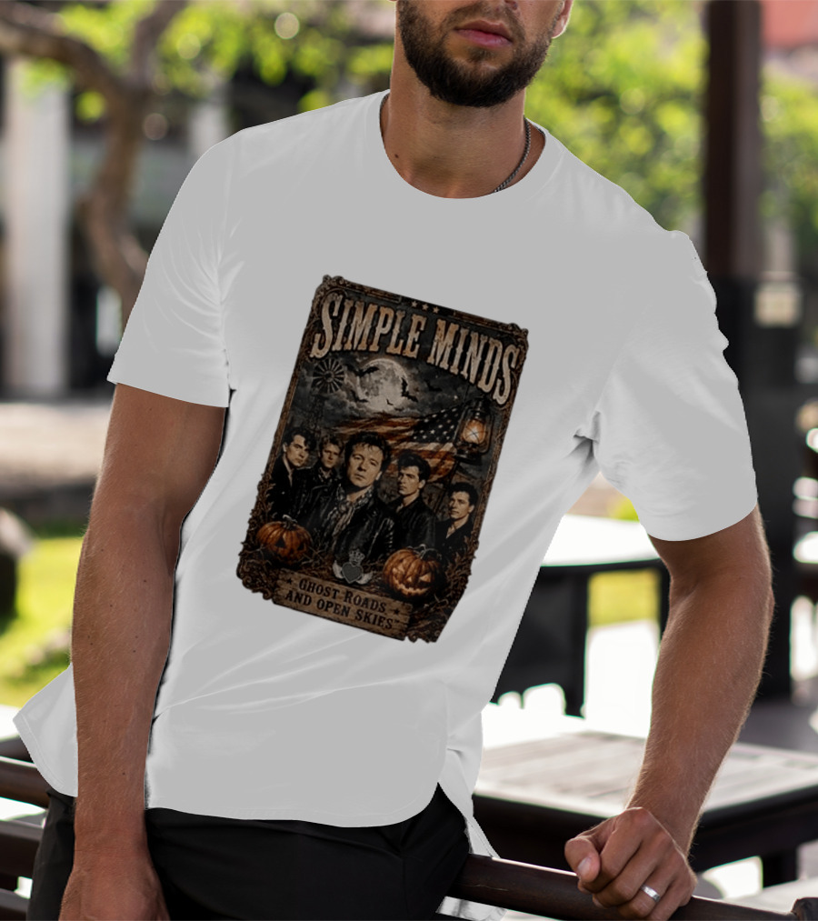 Simple Minds Band Ghost Roads And Open Skies Vintage American Flag T-Shirt