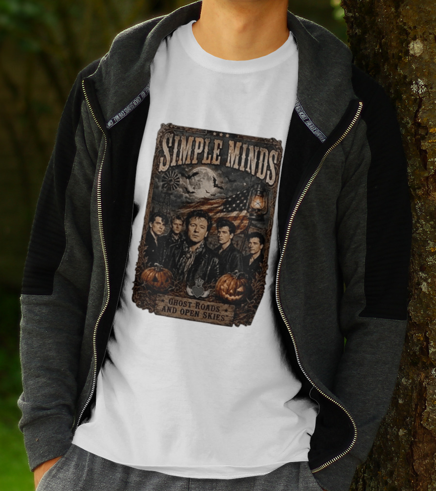 Simple Minds Band Ghost Roads And Open Skies Vintage American Flag T-Shirt