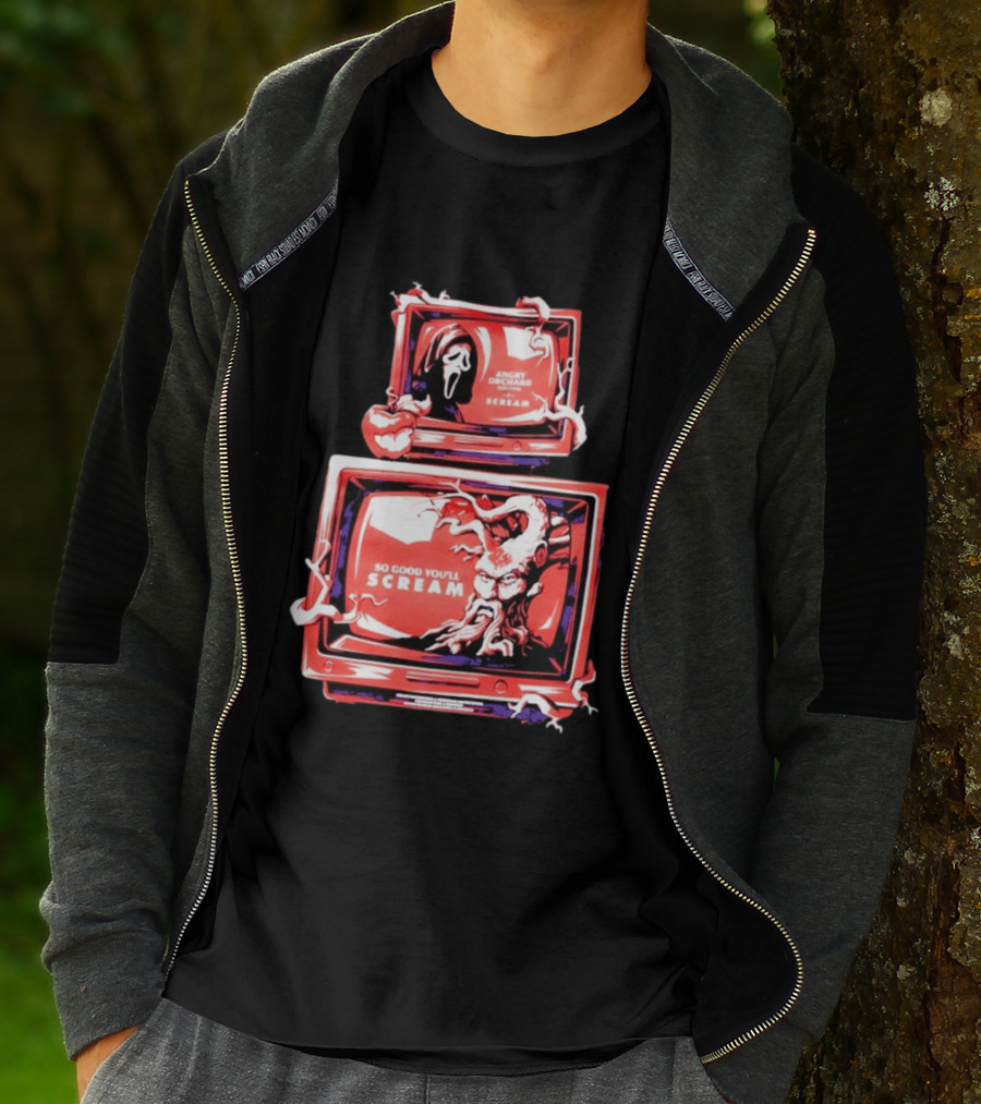 Angry Orchard Hard Cider So Good You'll Scream Retro TV Horror T-Shirt