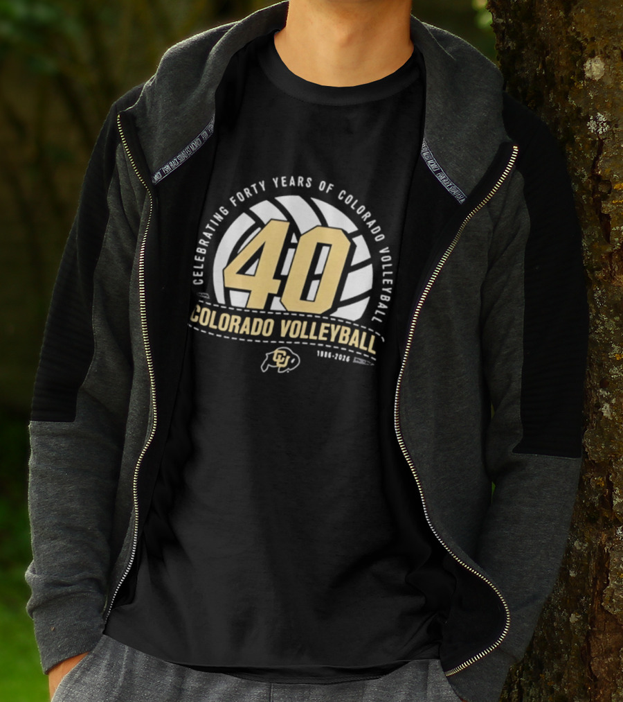 Celebrating Forty Years Of Colorado Volleyball 1986 2026 40th Anniversary Buffs T-Shirt