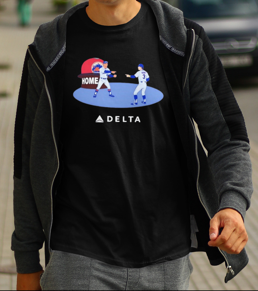 New York Mets MLB Delta Home Baseball Players Pointing Meme T-Shirt