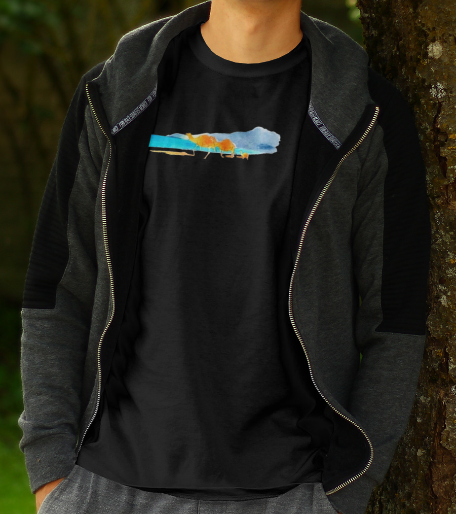 Oman Camel Limited Edition Watercolor Landscape T-Shirt