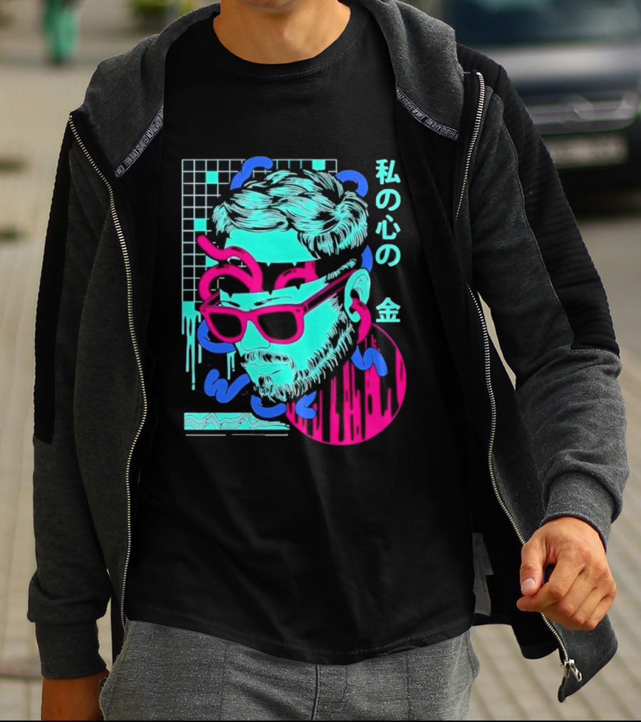 Vaporwave Aesthetic Japanese Text My Heart's Money Neon T-Shirt