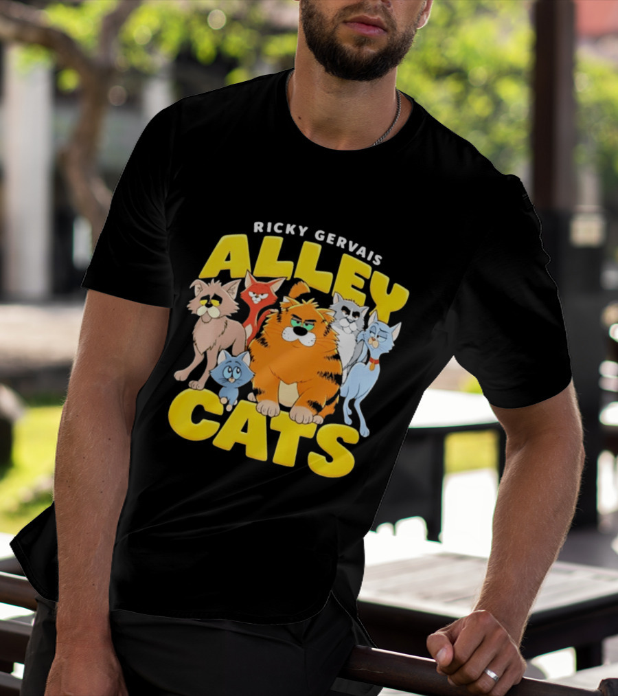 Ricky Gervais Alley Cats Cartoon Friends T-Shirt