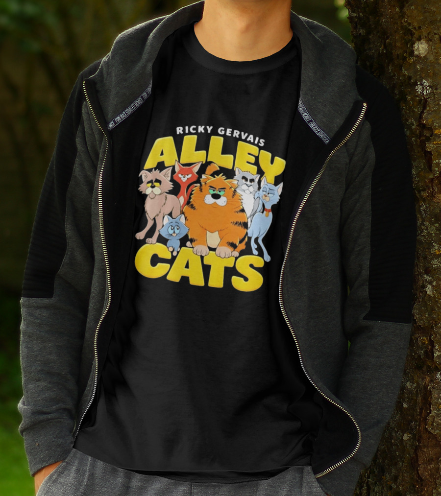 Ricky Gervais Alley Cats Cartoon Friends T-Shirt