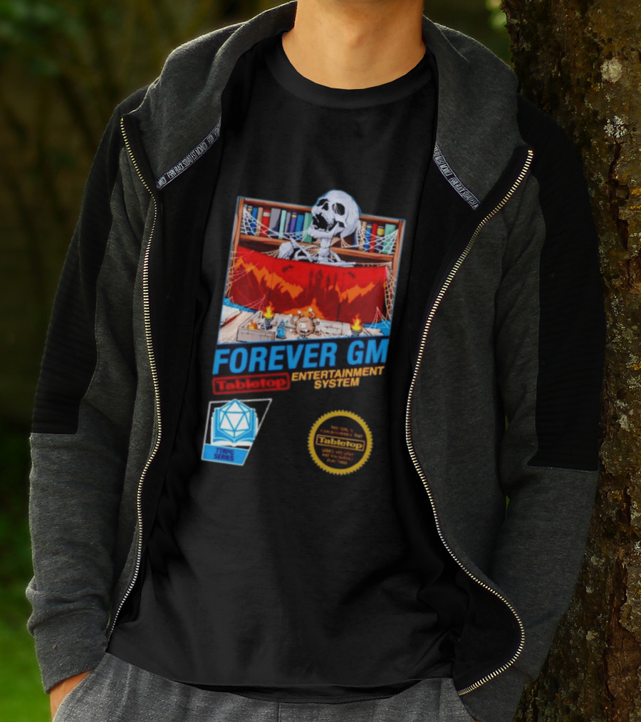 Forever GM Tabletop Entertainment System TTRPG Series Game Playbooks Dice T-Shirt