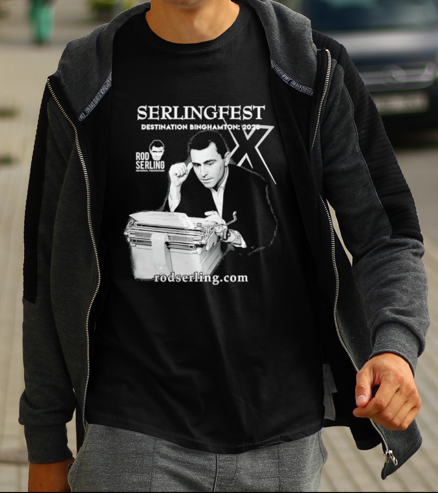 Serlingfest Destination Binghamton 2026 Rod Serling Classic Typing Image T-Shirt