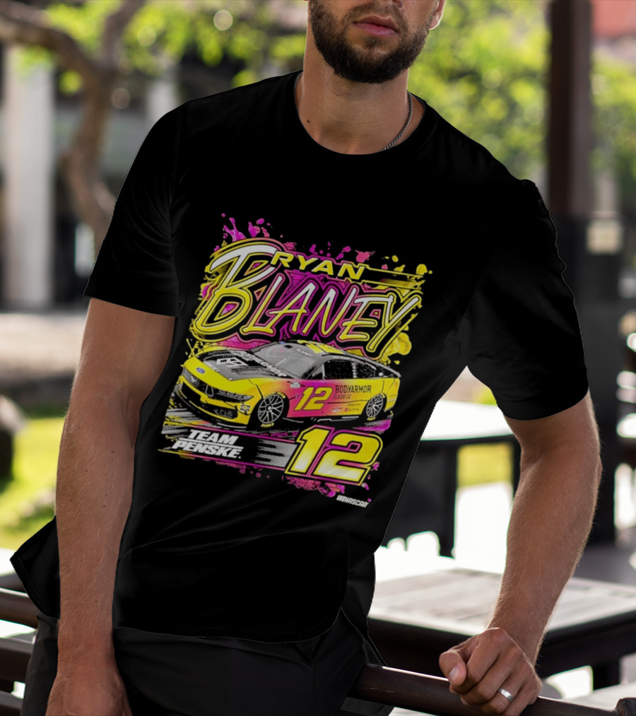 Ryan Blaney Team Penske BodyArmor Flash I.V. Car Number 12 NASCAR T-Shirt