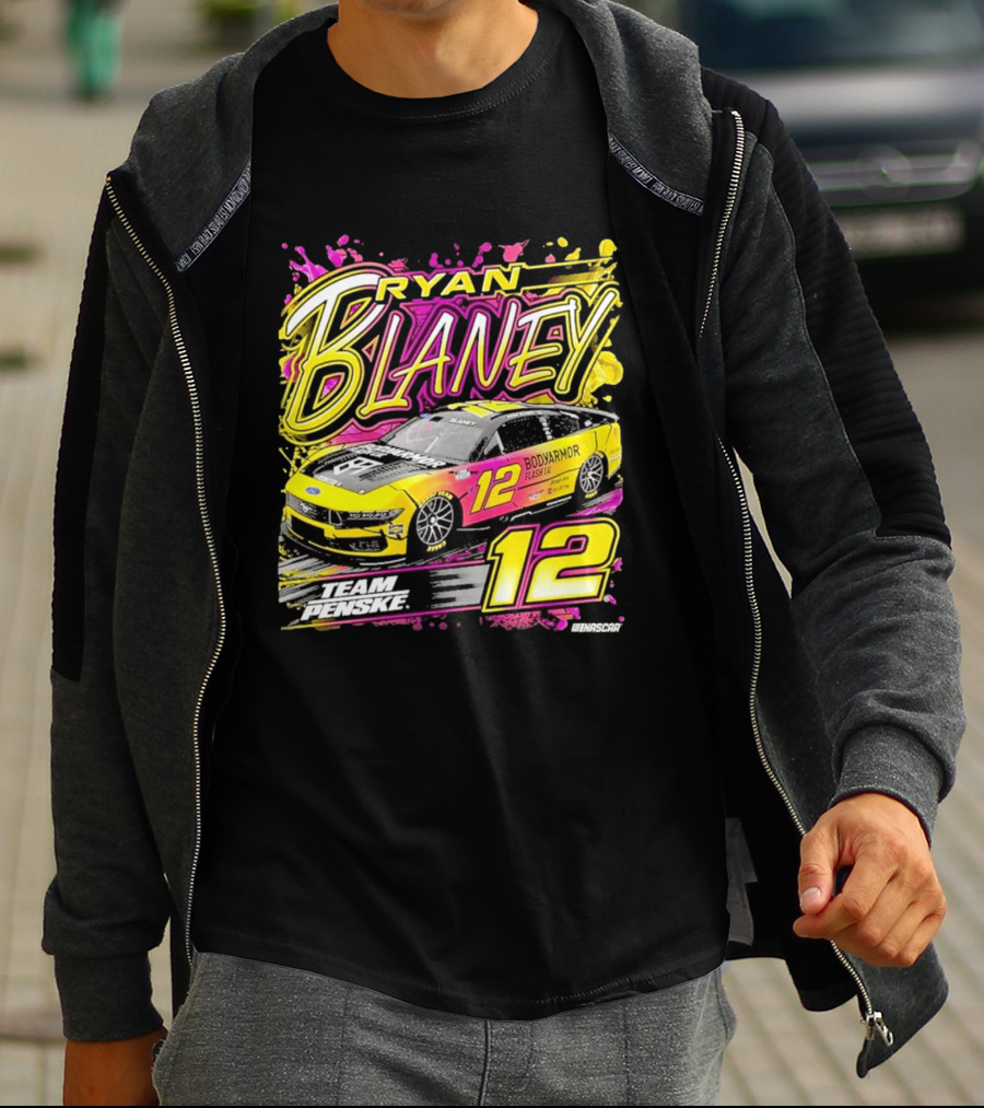 Ryan Blaney Team Penske BodyArmor Flash I.V. Car Number 12 NASCAR T-Shirt
