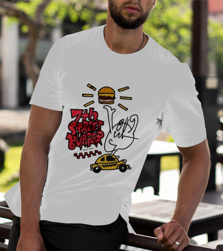 7th Street Burger Taxi With Burger And Sunbeam T-Shirt