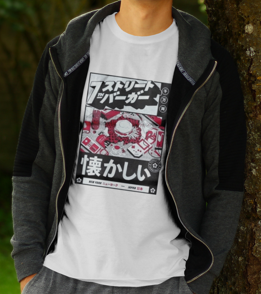 Natsukashii Street Burger New York Japan Retro Gaming T-Shirt