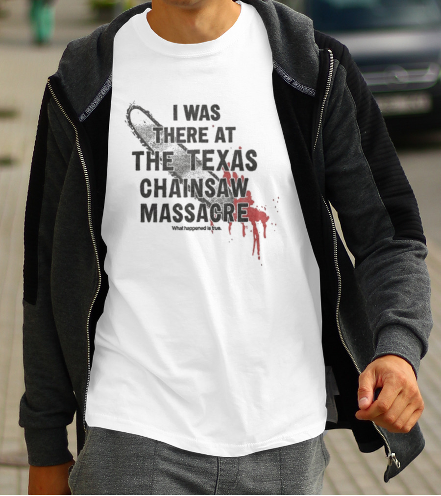 Texas Chainsaw Massacre I Was There Blood Stained Chainsaw T-Shirt