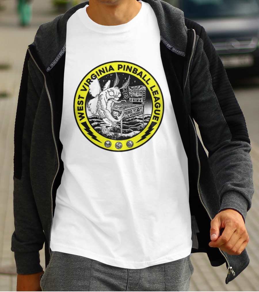 West Virginia Pinball League Mothman Weird Wonderful T-Shirt