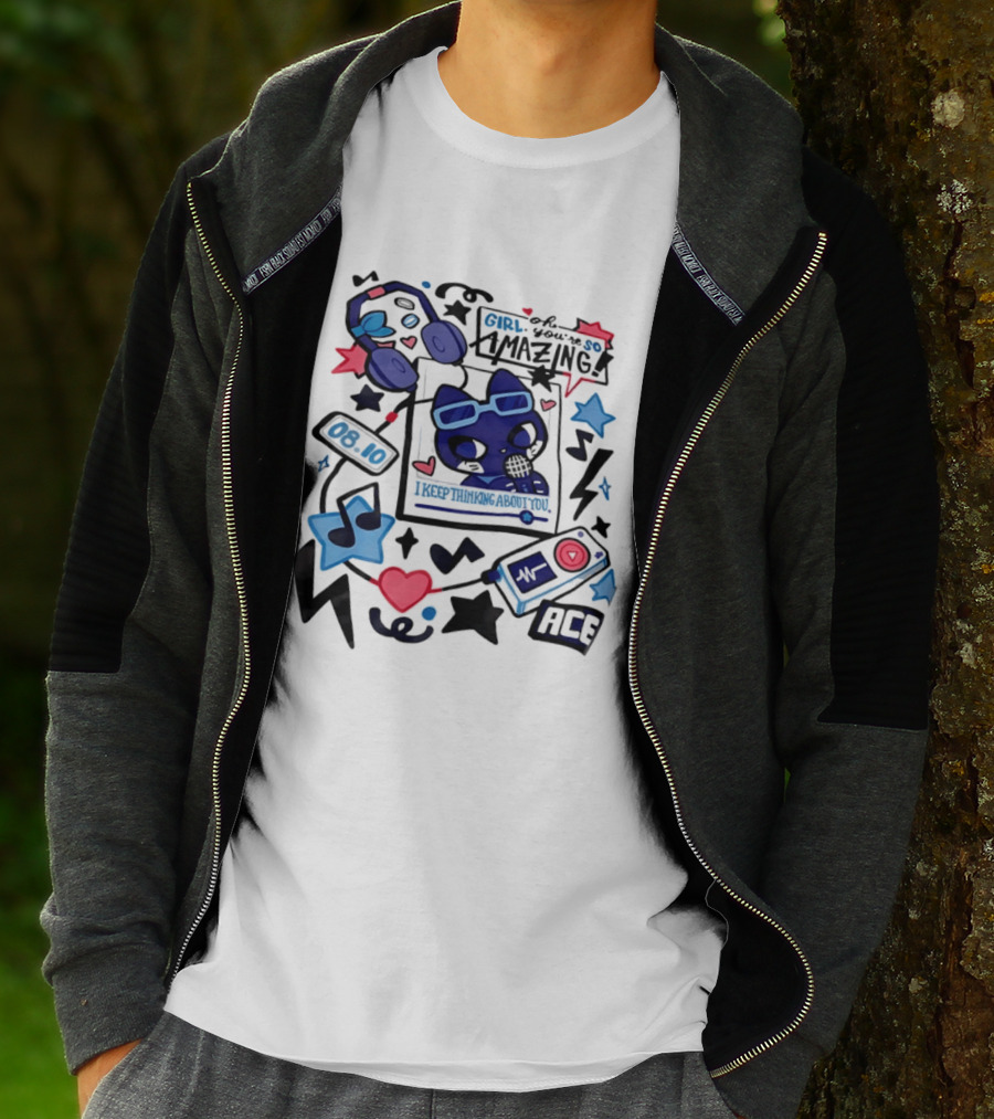Oh Girl You're So Amazing Ace 0810 Music Style Retro Audio Visuals T-Shirt