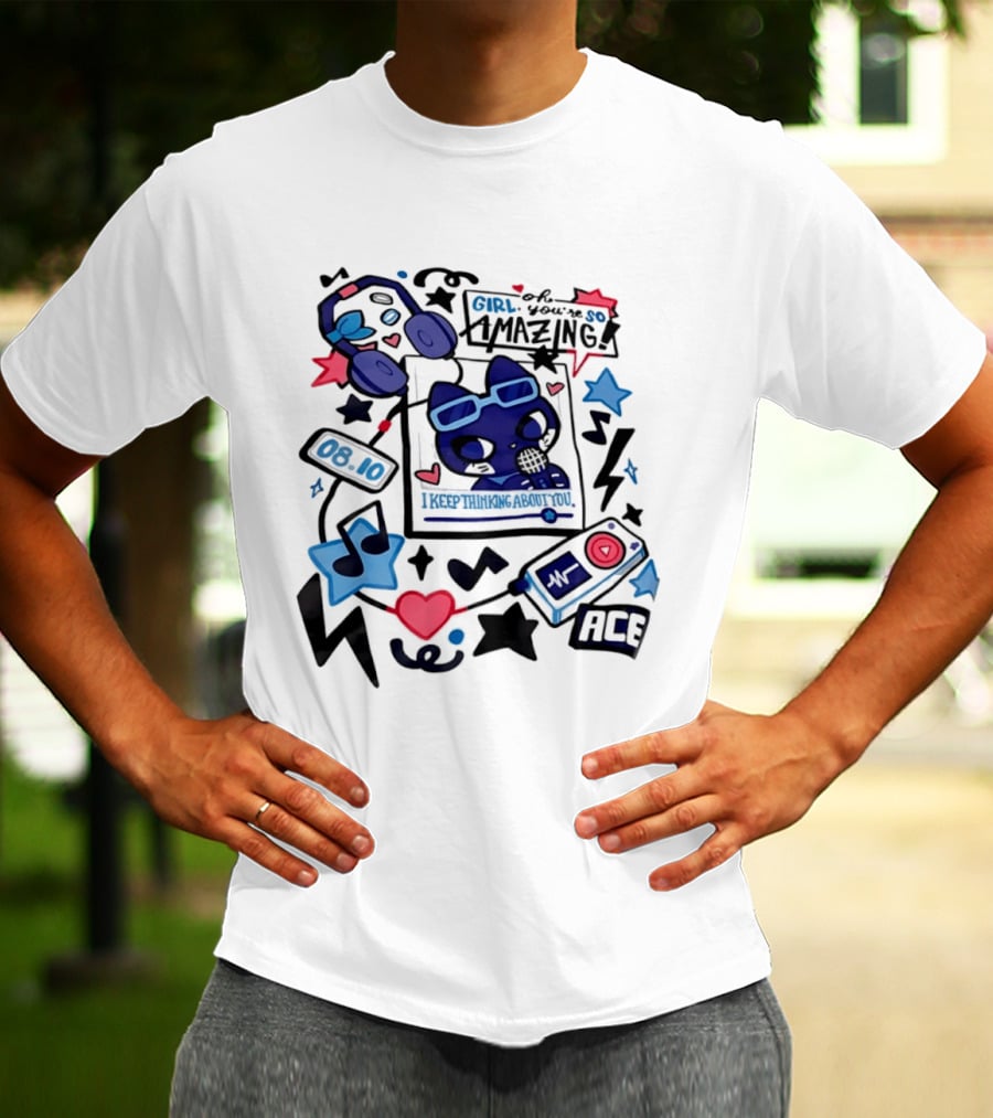 Oh Girl You're So Amazing Ace 0810 Music Style Retro Audio Visuals T-Shirt