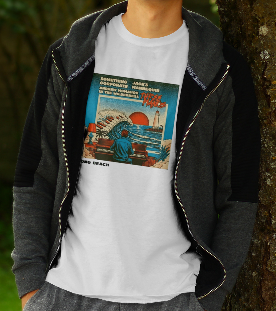 Andrew McMahon Three Pianos Long Beach Concert T-Shirt