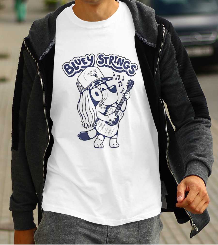 Bluey Strings Play Guitar T-Shirt