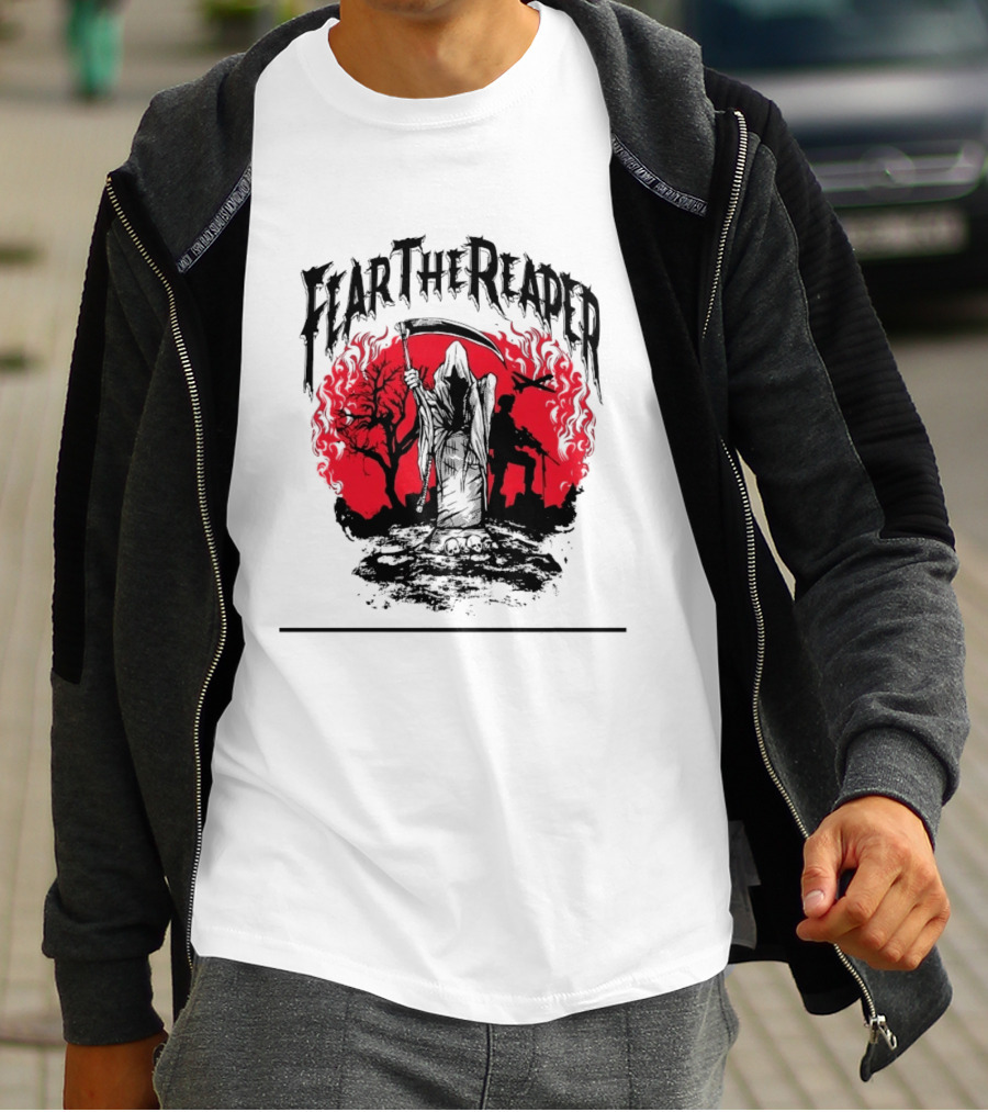 Fear The Reaper Grim Reaper Soldier Military T-Shirt