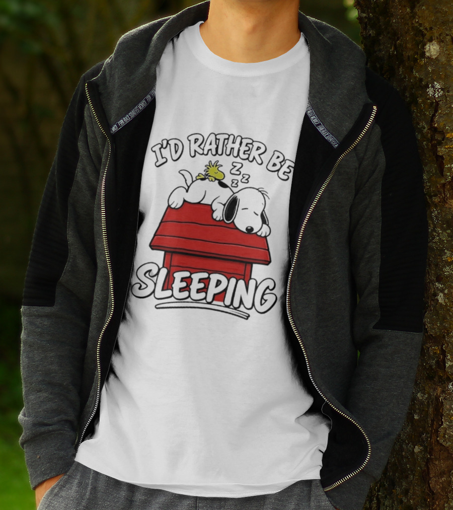 I’d Rather Be Sleeping Snoopy And Woodstock T-Shirt