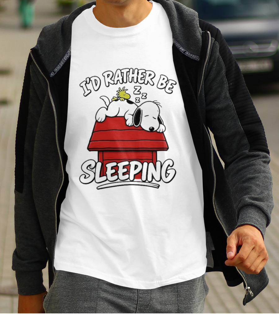 I’d Rather Be Sleeping Snoopy And Woodstock T-Shirt