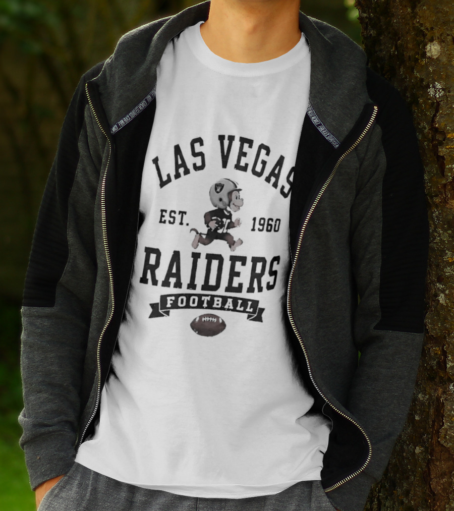 Las Vegas Raiders X Monkey Running Football Est 1960 T-Shirt