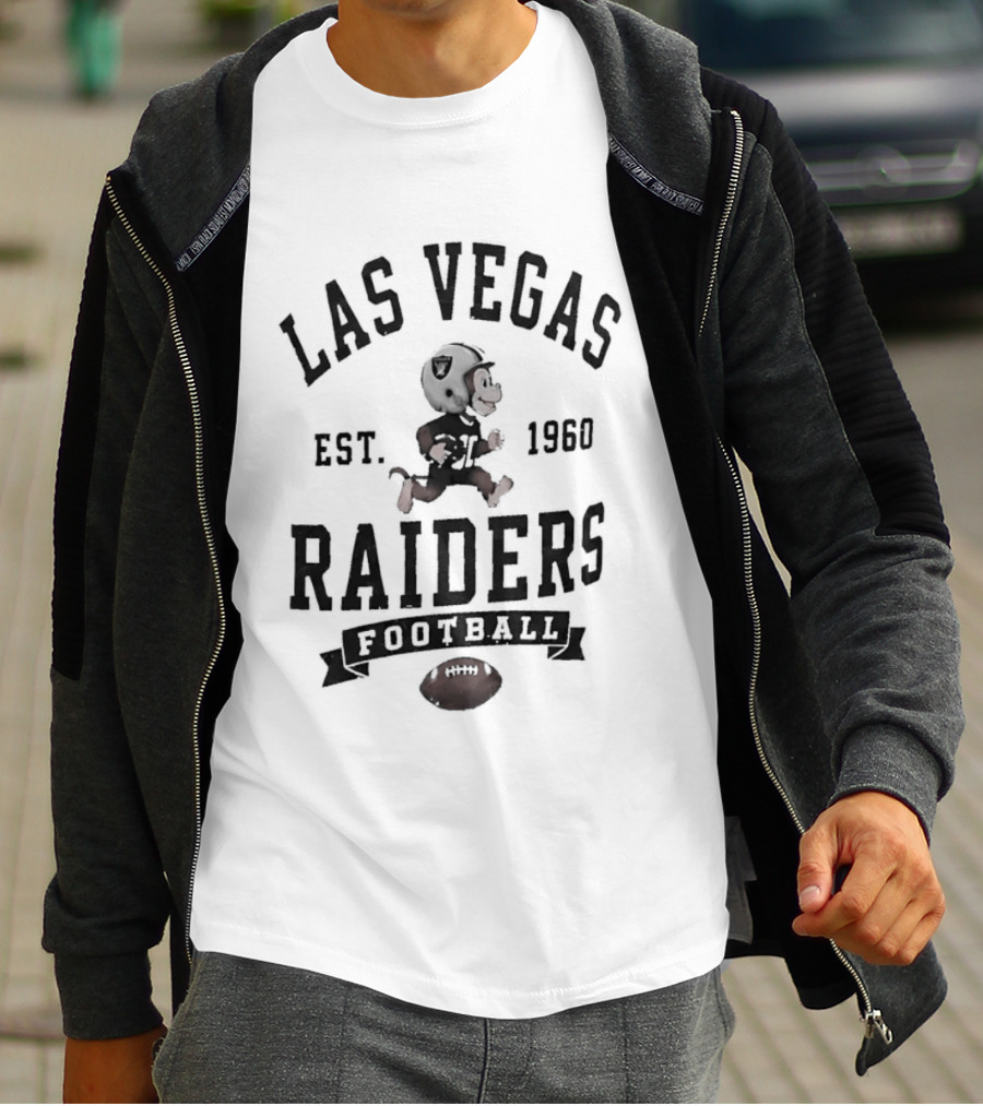 Las Vegas Raiders X Monkey Running Football Est 1960 T-Shirt