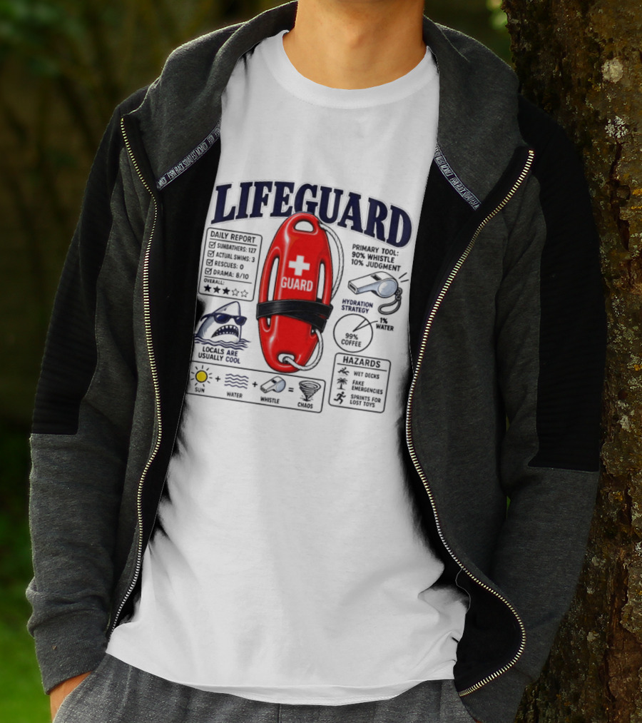 Lifeguard Daily Report Coffee And Whistle Chaos T-Shirt