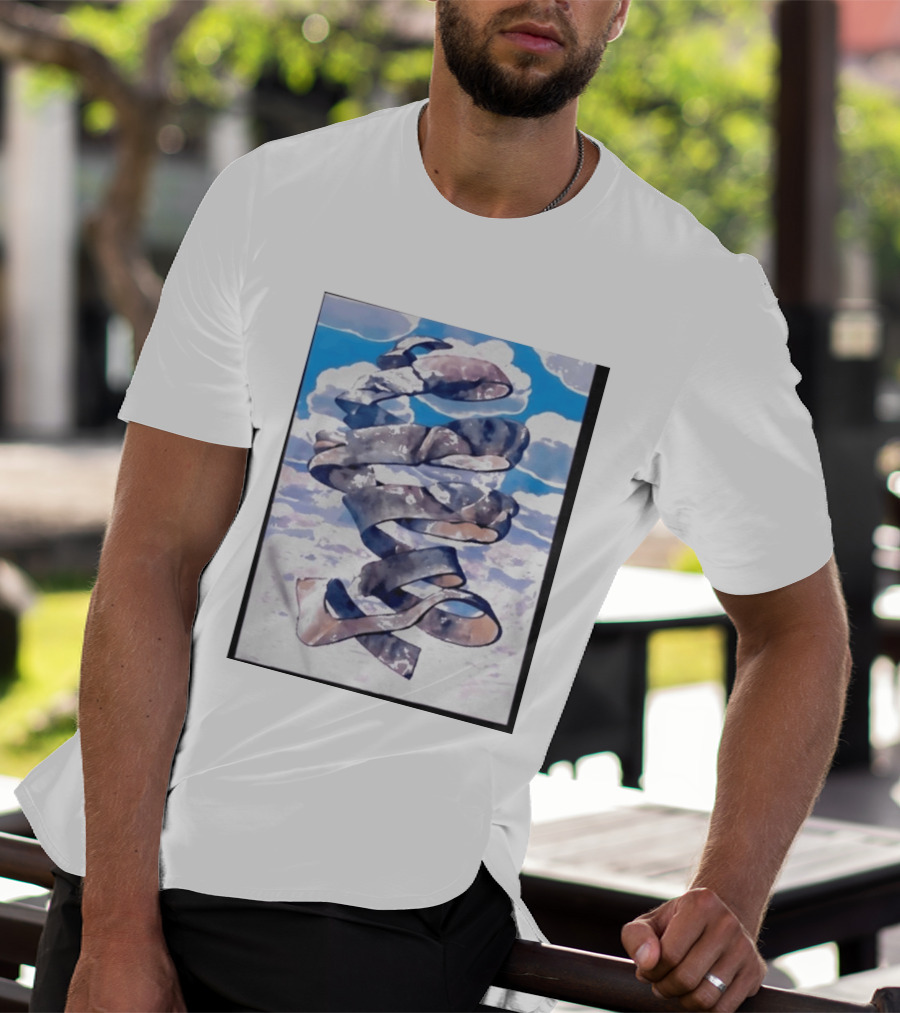 Cloudy Sky Ribbon Twirl T-Shirt