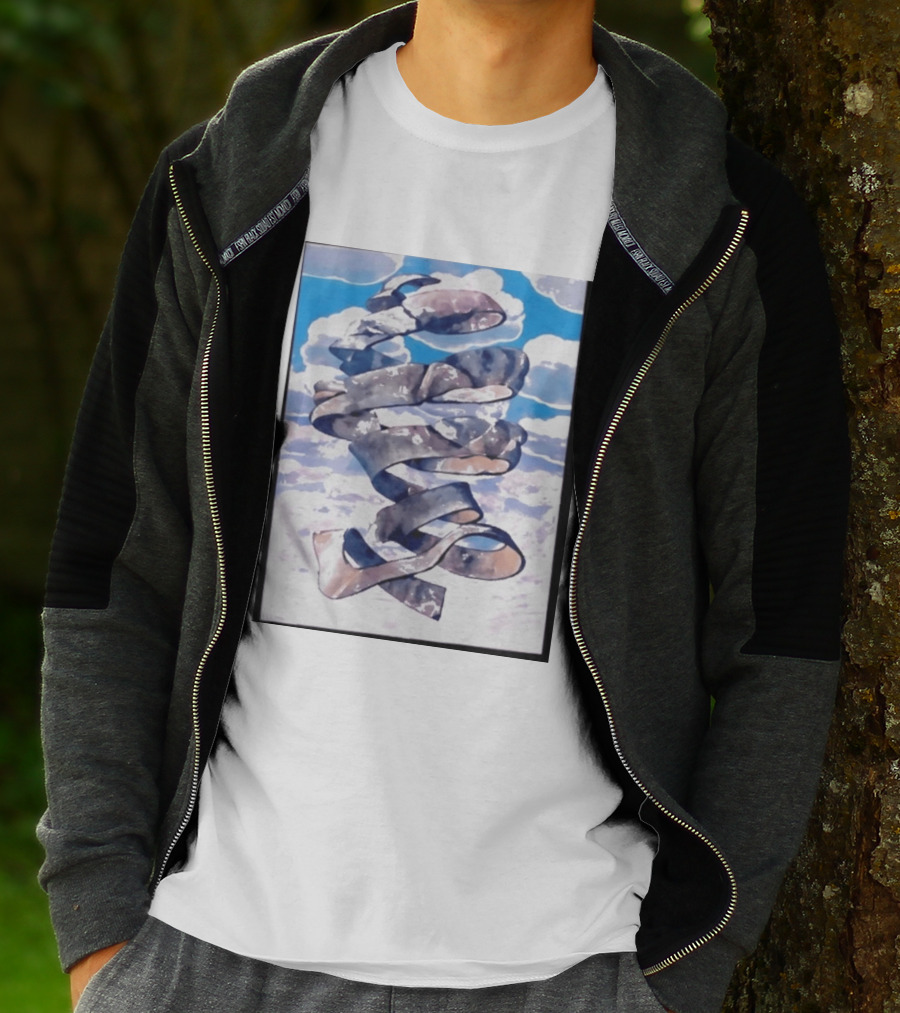 Cloudy Sky Ribbon Twirl T-Shirt