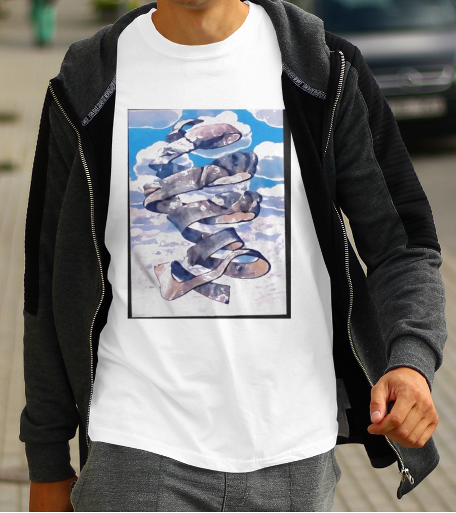 Cloudy Sky Ribbon Twirl T-Shirt