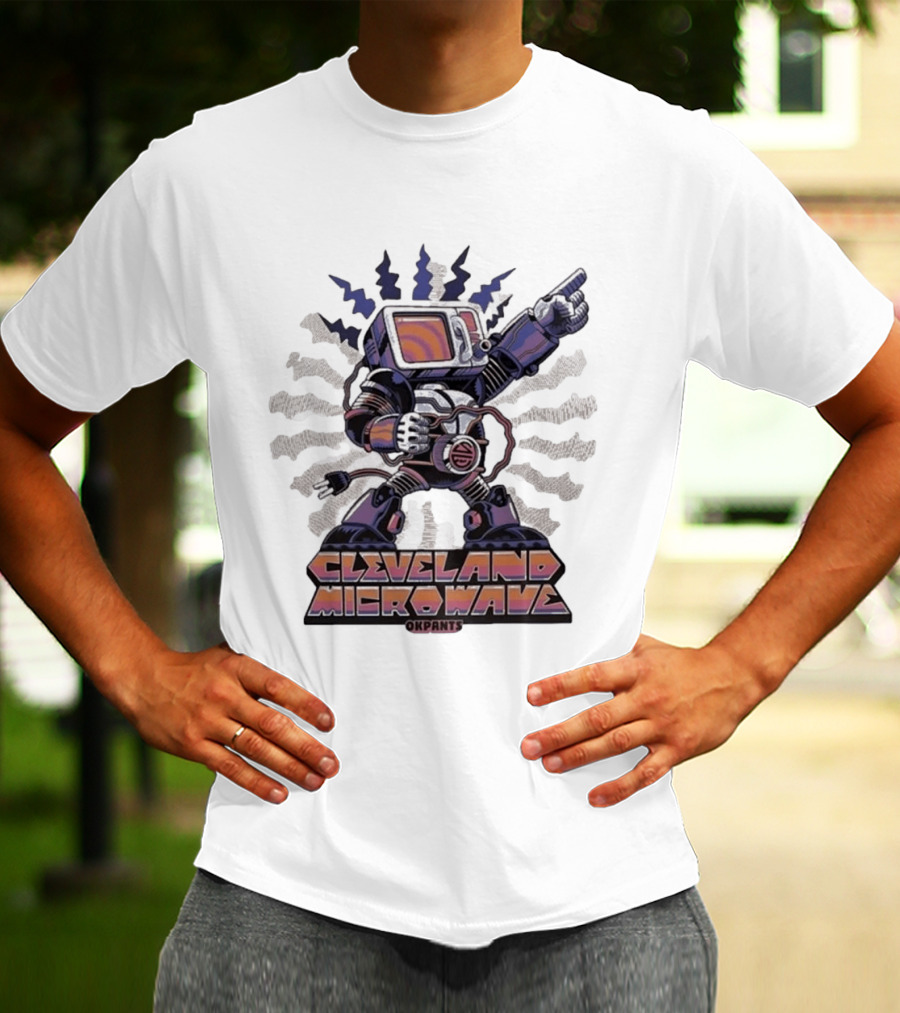 Cleveland Microwave Okpants Retro Robot TV T-Shirt