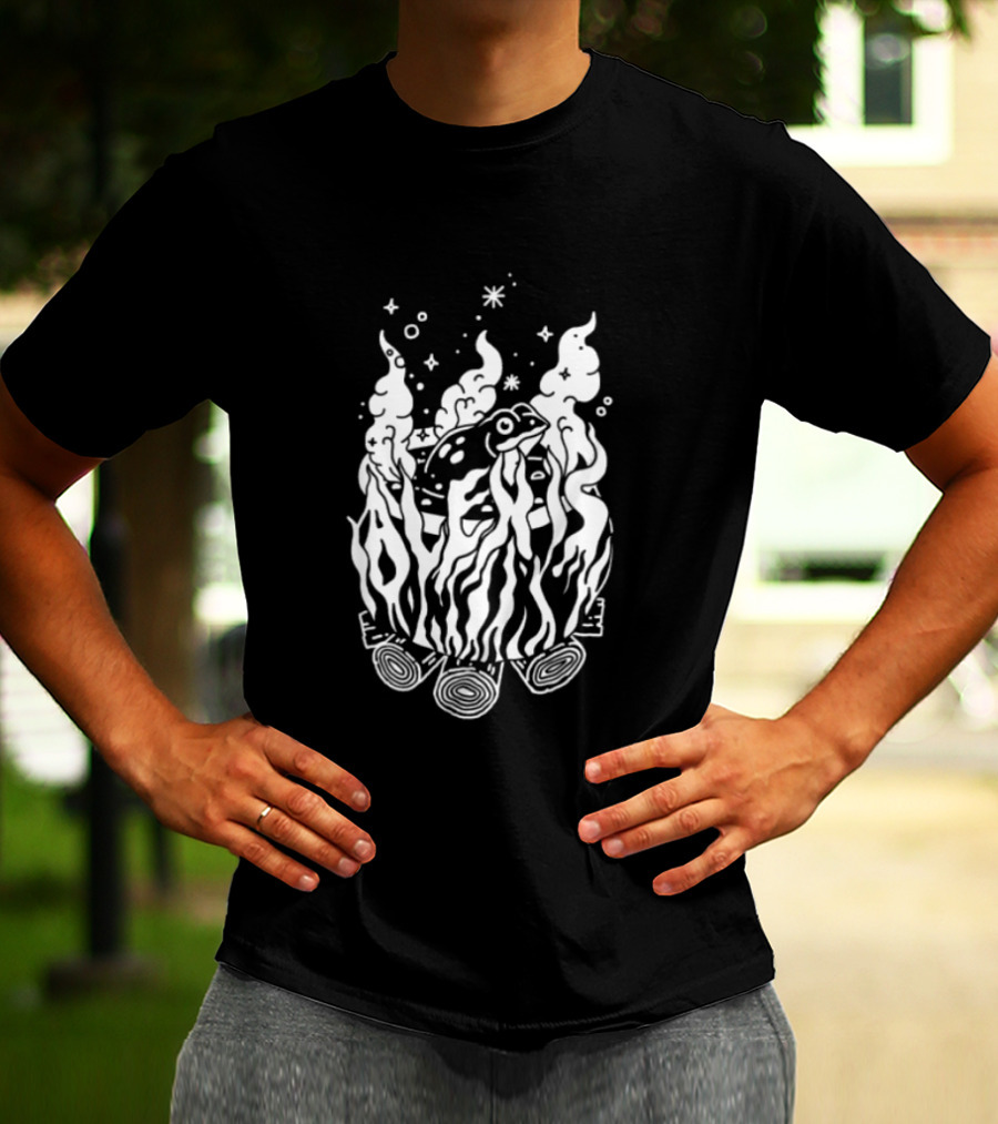 Alexisonfire Boiled Frogs Surreal Cartoon Frog With Flaming Logs T-Shirt