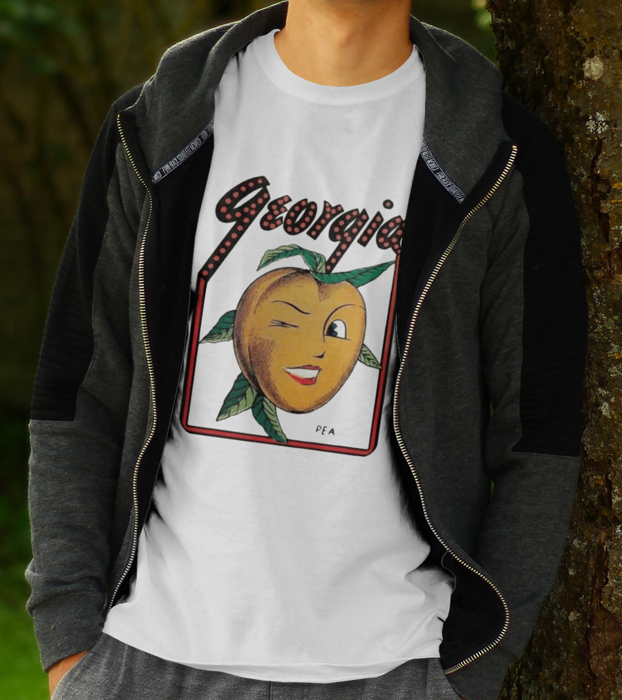 Georgia Peach Vintage Winking Icon Savannah Macon Atlanta Augusta 1950's T-Shirt