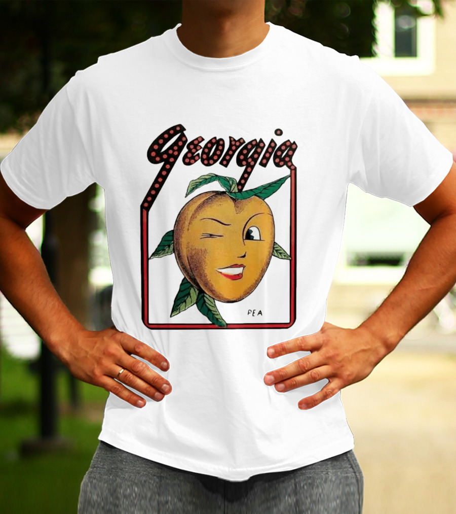 Georgia Peach Vintage Winking Icon Savannah Macon Atlanta Augusta 1950's T-Shirt