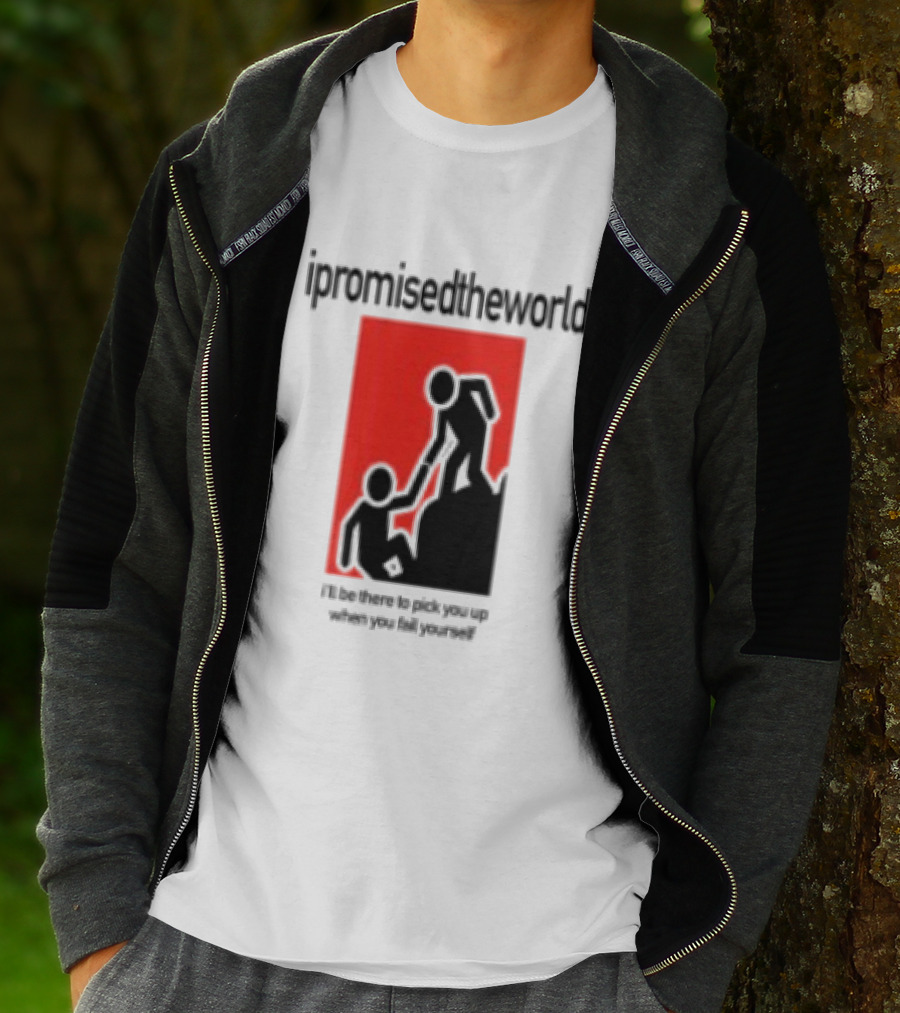 Ipromisedtheworld Helping Hand Support Black Text Red T-Shirt