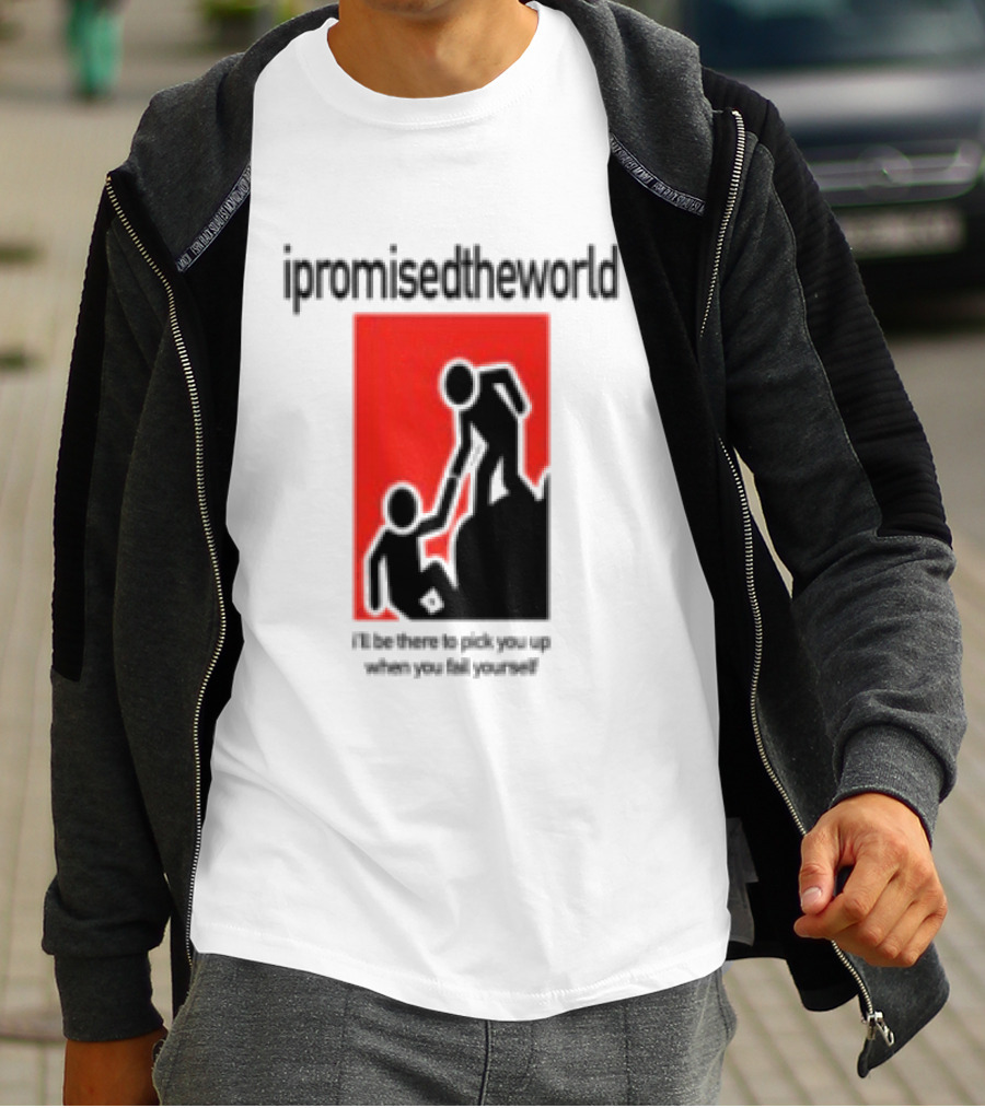 Ipromisedtheworld Helping Hand Support Black Text Red T-Shirt