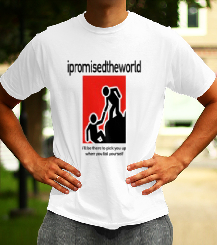 Ipromisedtheworld Helping Hand Support Black Text Red T-Shirt
