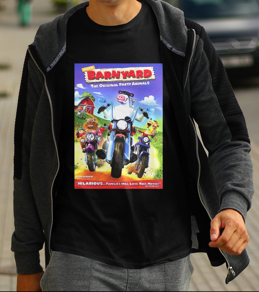 Nickelodeon Barnyard DVD 2006 Hilarious The Original Party Animals Widescreen T-Shirt