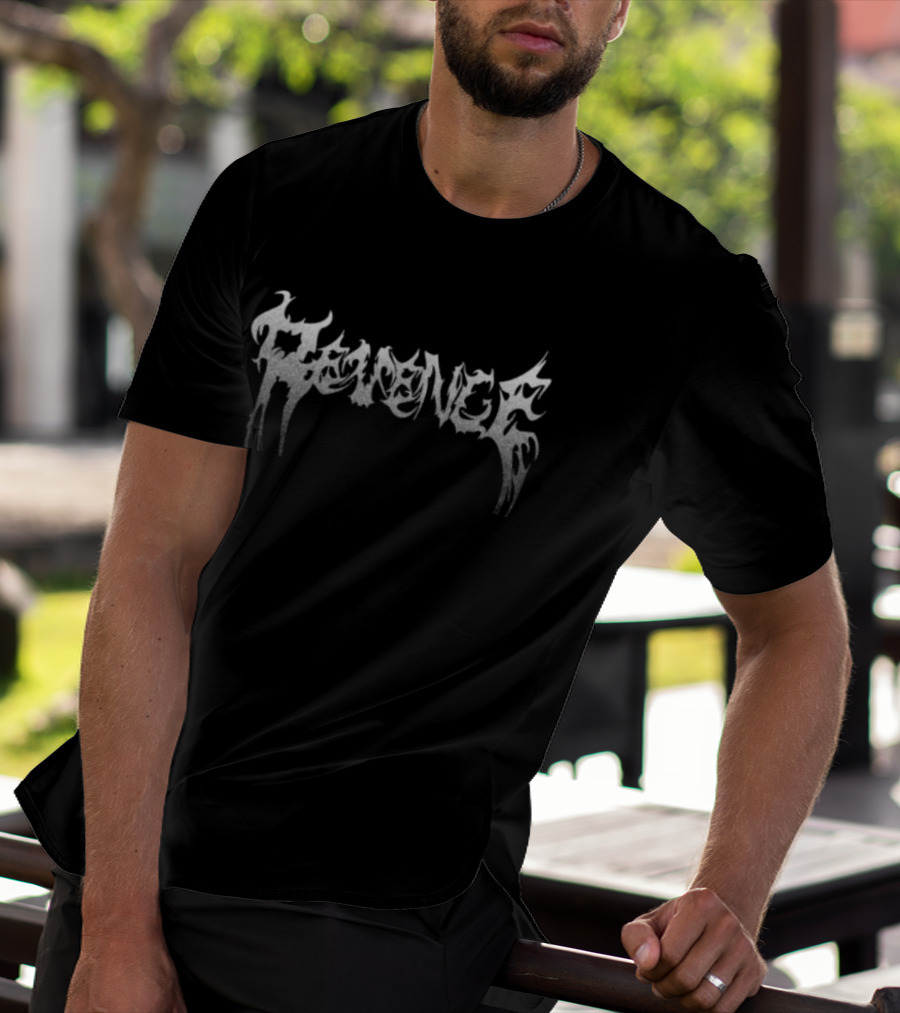 Revenge Store Fv Black Silver Gothic T-Shirt
