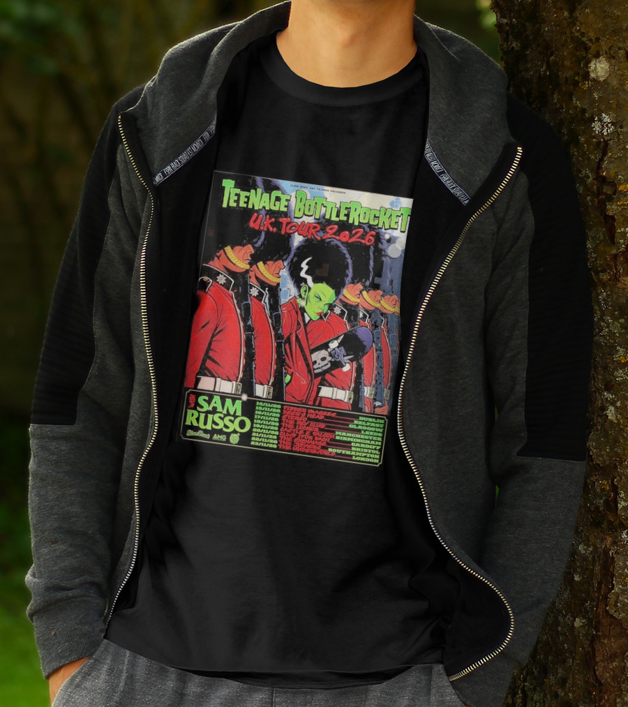 Teenage Bottlerocket UK Tour 2026 Sam Russo Dates Dublin Glasgow Brixton London T-Shirt